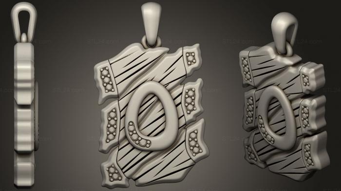 Jewelry (Jewelry Pendant With Letter O 2, JVLR_0711) 3D models for cnc