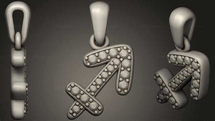 Jewelry (Jewelry Sagittarius Zodiac Children Pendant, JVLR_0764) 3D models for cnc