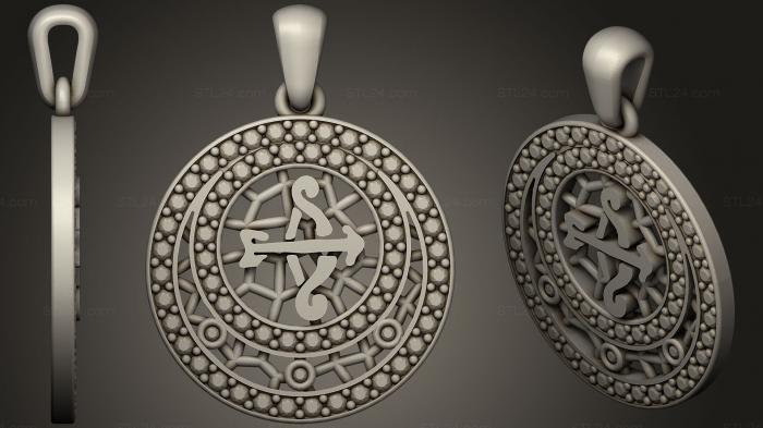 Jewelry (Jewelry Sagittarius Zodiac Children Pendant2, JVLR_0765) 3D models for cnc
