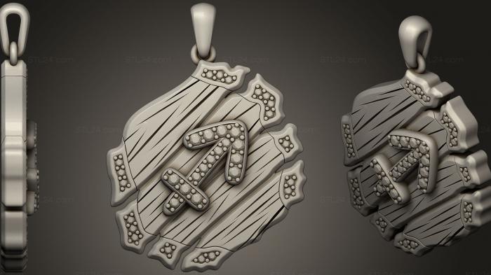 Jewelry (Jewelry Sagittarius Zodiac Pendant, JVLR_0766) 3D models for cnc