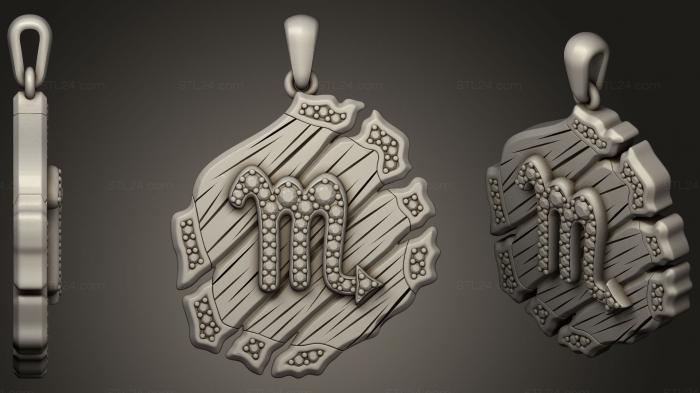Jewelry (Jewelry Scorpio Zodiac Pendant, JVLR_0770) 3D models for cnc