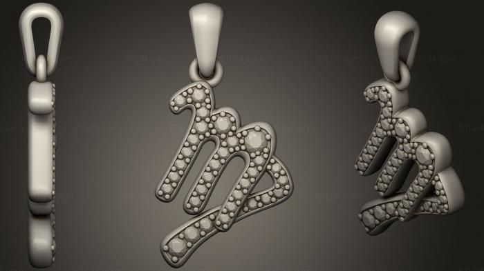 Jewelry (Jewelry Virgo Zodiac Children Pendant, JVLR_0778) 3D models for cnc