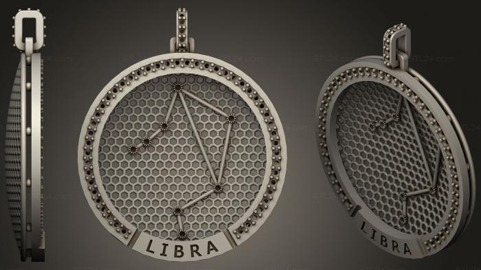Jewelry (Libra Zodiac Constellation Pendant, JVLR_0828) 3D models for cnc
