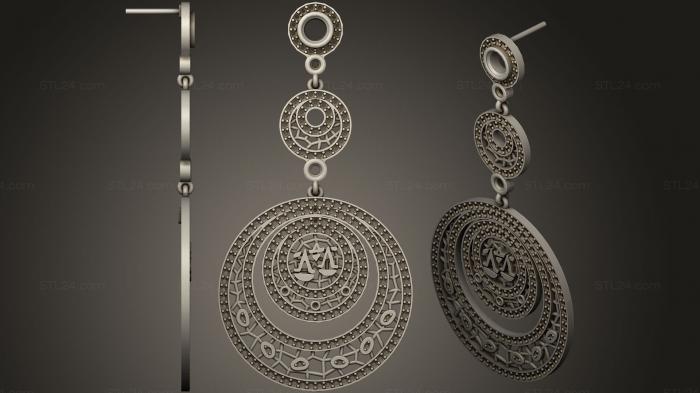 Jewelry (Libra Zodiac Earrings, JVLR_0829) 3D models for cnc