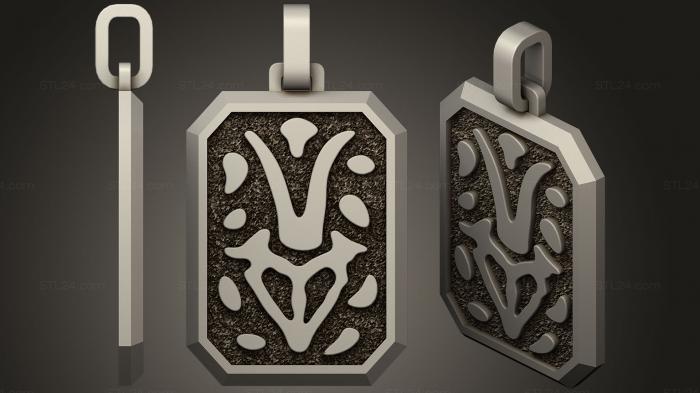 Jewelry (Mens Capricorn Zodiac Pendant, JVLR_0851) 3D models for cnc