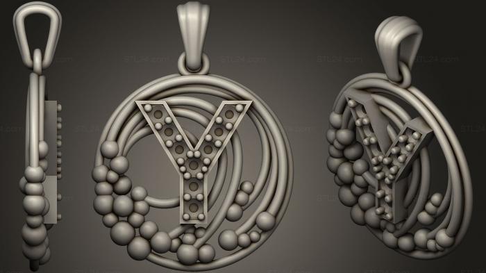 Jewelry (Pandativ cu initiala Y, JVLR_0869) 3D models for cnc