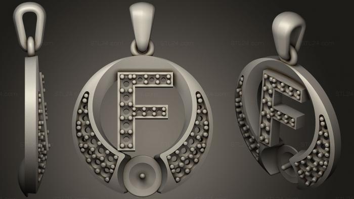 Pearl Pendant with Letter F