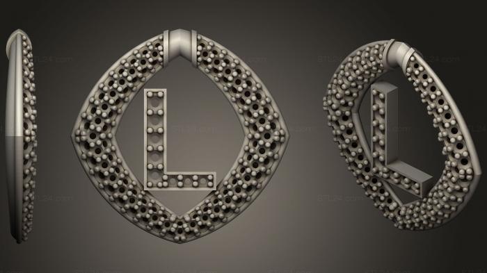 Jewelry (Pendant With Letter L22, JVLR_0986) 3D models for cnc