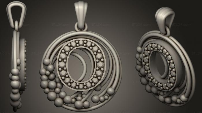 Jewelry (Pendant With Letter O, JVLR_1003) 3D models for cnc