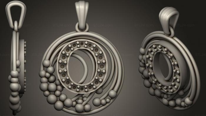 Jewelry (Pendant With Letter O14, JVLR_1005) 3D models for cnc