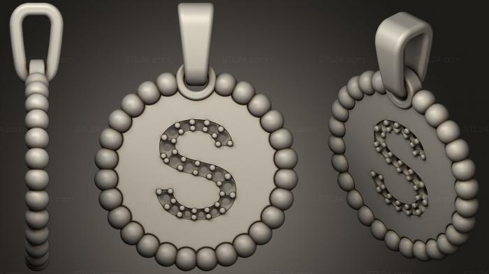 Jewelry (Pendant With Letter S86, JVLR_1034) 3D models for cnc
