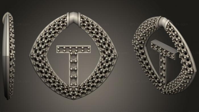Jewelry (Pendant With Letter T35, JVLR_1039) 3D models for cnc
