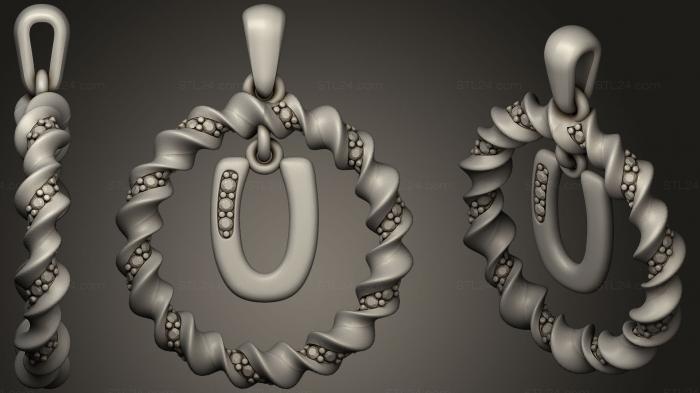 Jewelry (Pendant With Letter U, JVLR_1041) 3D models for cnc