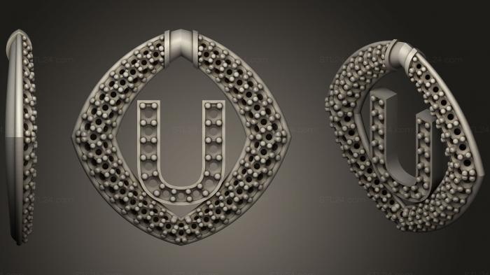 Jewelry (Pendant With Letter U36, JVLR_1045) 3D models for cnc