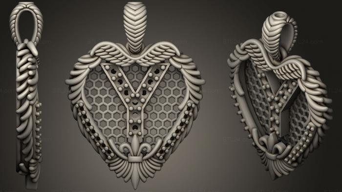 Jewelry (Pendant With Letter Y 3, JVLR_1067) 3D models for cnc
