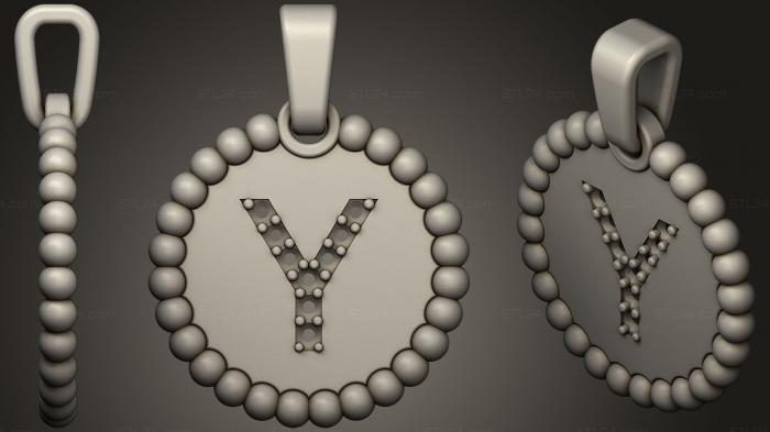 Jewelry (Pendant With Letter Y40, JVLR_1068) 3D models for cnc