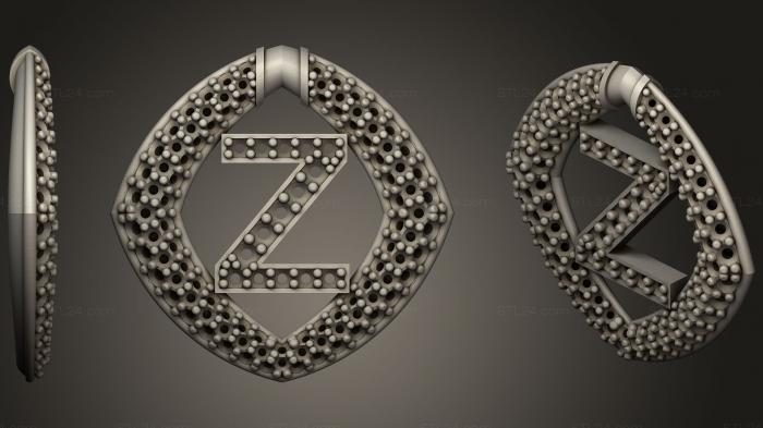 Jewelry (Pendant With Letter Z41, JVLR_1073) 3D models for cnc