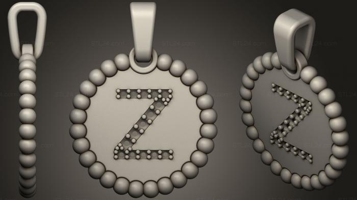 Jewelry (Pendant With Letter Z91, JVLR_1074) 3D models for cnc