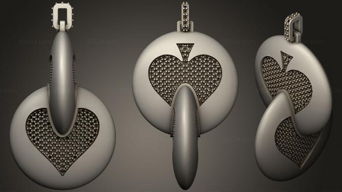 Jewelry (Pendant with Playing Cards 6, JVLR_1089) 3D models for cnc