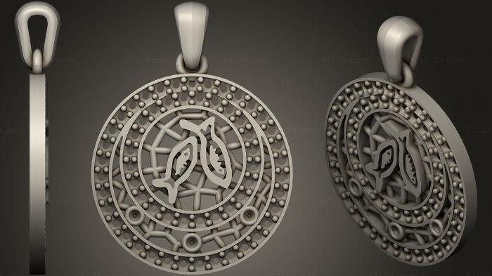 Jewelry (Pisces Zodiac Children Pendant, JVLR_1125) 3D models for cnc