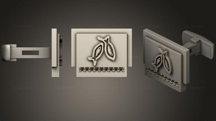 Jewelry (Pisces Zodiac Cufflinks, JVLR_1127) 3D models for cnc