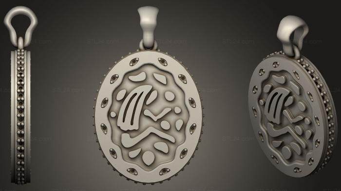 Jewelry (Womens Virgo Zodiac Pendant52, JVLR_1219) 3D models for cnc