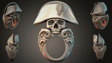 Various jewelry Ring with a skull in a cocked hat and ornament 3d model