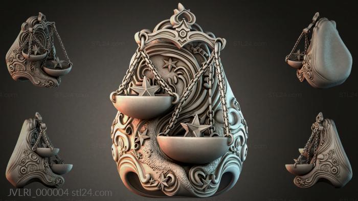 Scales of Justice with bowls and chains 3d STL model