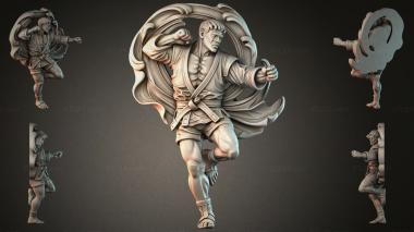 Various jewelry Warrior in a cloak with a sword, bas-relief 3d model