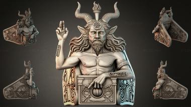 Various jewelry Demon with Horns on the Throne STL Model 3d model