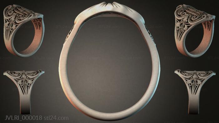 Ring with an oval bezel and openwork sides 3d STL model