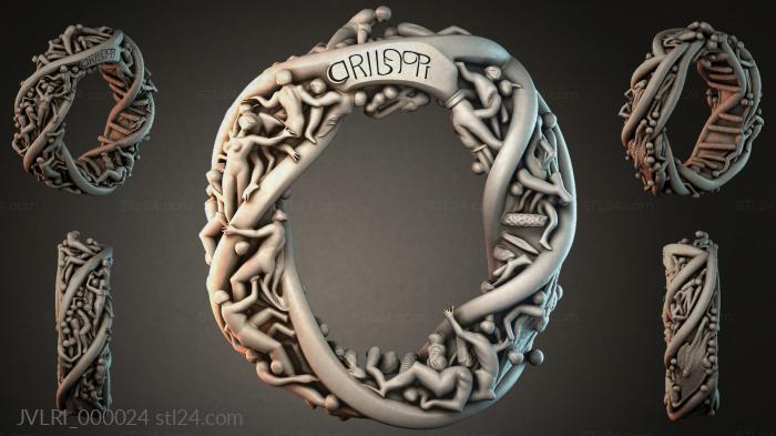 Round medallion with putti figures and laurel wreaths 3d STL model