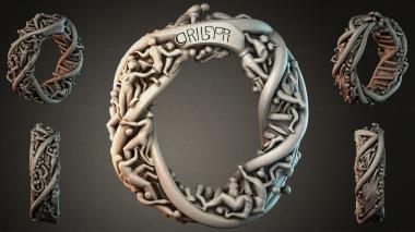 Various jewelry Round medallion with putti figures and laurel wreaths 3d model