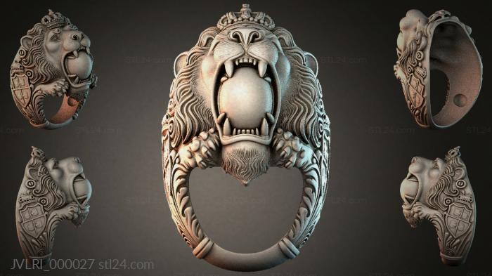 Lion head holder with oval frame 3d STL model