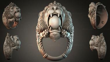 Various jewelry Lion head holder with oval frame 3d model