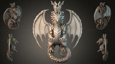 Various jewelry Dragon with wings and horns 3d model