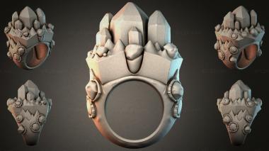 Various jewelry Ring with crystals and decorative swirls 3d model