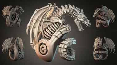 Various jewelry Dragon Head with Bone Spikes - 3D CNC Model 3d model