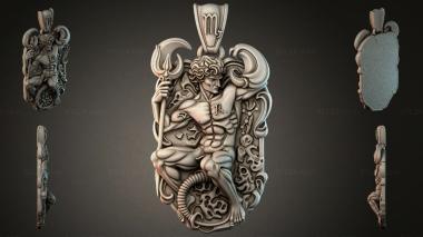 Various jewelry Aries Demon Horn Pendant for CNC 3d model