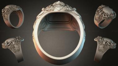 Various jewelry Lion Head and Foliage Ring 3d model