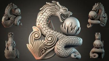 Various jewelry Dragon with a Pearl sculpture 3d model