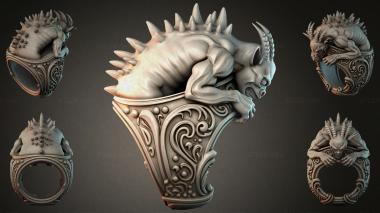 Various jewelry Dragon bracelet with a spiked head and spiral ornament 3d model