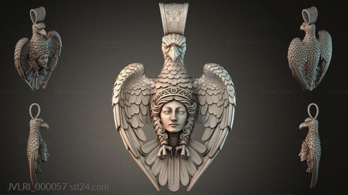Angel with wings and tiara pendant 3d STL model
