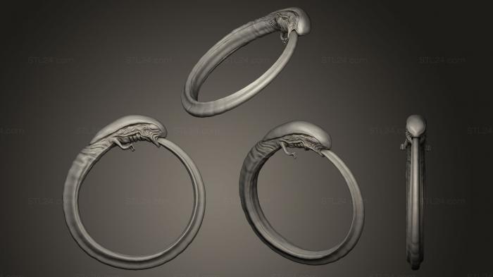 Ювелирные перстни и кольца (Распирающий грудь Уроборос, JVLRP_0008) 3D модель для ЧПУ станка