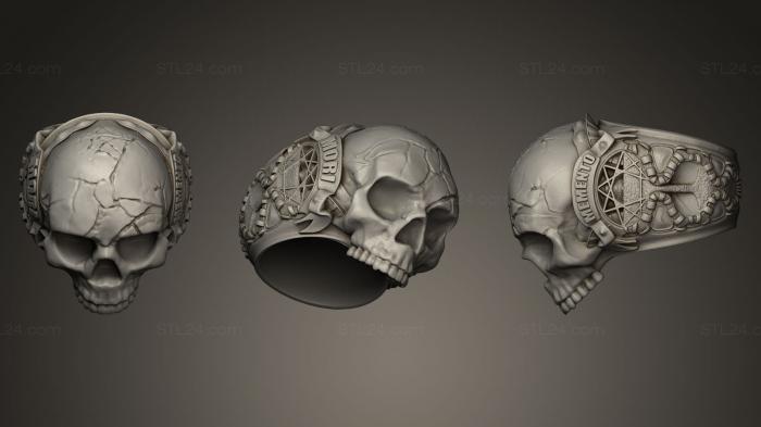 Jewelry rings (Memento Mori Skull Ring, JVLRP_0024) 3D models for cnc