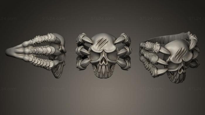 Jewelry rings (Scull In the clutches of the dragon, JVLRP_0035) 3D models for cnc