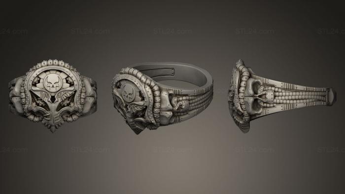 Ювелирные перстни и кольца (Кольцо с черепом в стиле Стимпанк, JVLRP_0047) 3D модель для ЧПУ станка