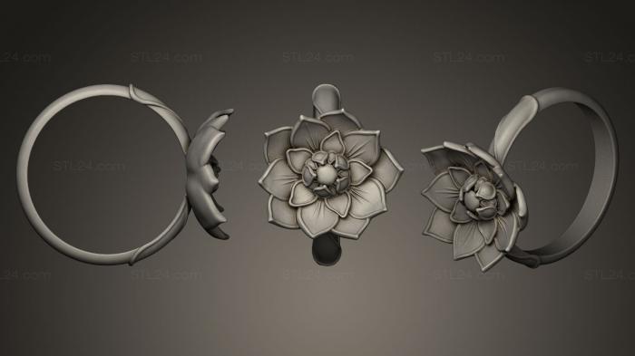 Ювелирные перстни и кольца (Мысли о весеннем цветке, JVLRP_0049) 3D модель для ЧПУ станка