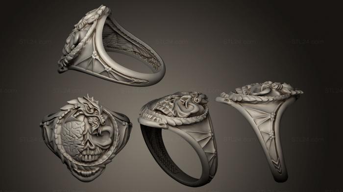 Ювелирные перстни и кольца (Дракон, рожденный для смерти, JVLRP_0061) 3D модель для ЧПУ станка