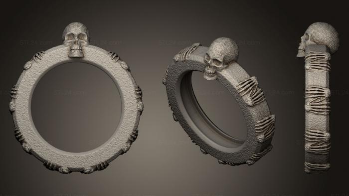 Ювелирные перстни и кольца (Ювелирное Кольцо с Черепом, JVLRP_0097) 3D модель для ЧПУ станка